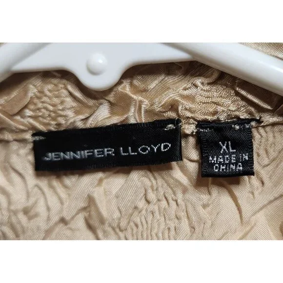 Gold Blouse Jennifer Lloyd XL Long Sleeve Button-Up party office new years - Picture 3 of 7